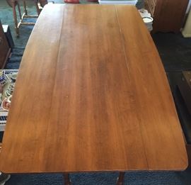 Long Vintage Cherry Drop Leaf Dining Table