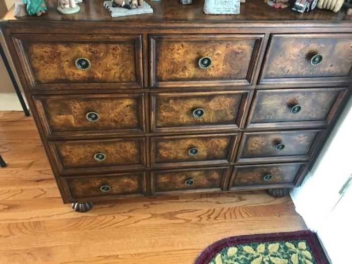 stunning burl wood chest with 1 2 drawers