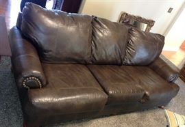 Beautiful 3-Cushion Leather Sofa. Very nice.