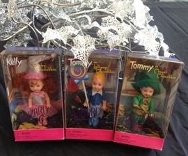 Mattel Barbie Three Wizard Of OZ Dolls; Kelly Doll as Lullaby Munchkin 1999, Tommy Doll as Lollipop Munchkin 1999, Tommy as Mayor Munchkin 1999