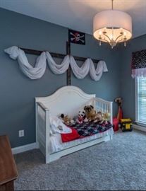 Just in time for that special boys room - or enthusiast who loves the adventure of a pirates life. An oversized home made ship sails and pirate flag. Additional pirate items are available, blankets, plastic toy kitchen and much more.