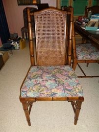 closeup of the dining room chairs