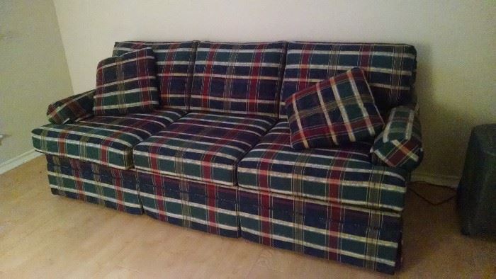 Plaid sofa bed