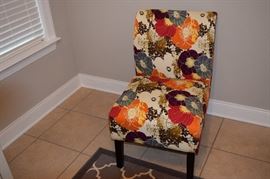 Capa Fabric Armless Contemporary Accent Slipper Chair Desert Flower