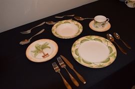 Full Set of American Atelier At Home Tropical Palm 5185 Porcelain Dishwasher Safe Microwave Safe China