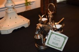 Ballard Designs Salt Dispenser Pewter Dog
