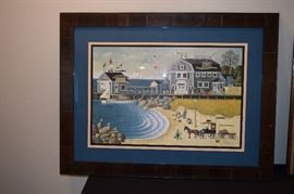 Clammers At Hodges Horn By Charles Wysocki Signed, Numbered, Framed 670/1000. 30 3/4" x 39 3/4"