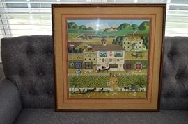 Amish Neighbors By Charles Wysocki signed Numbered 688/1000. 27" X 27"