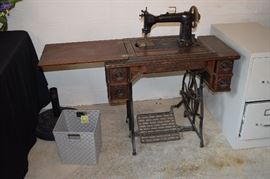 Antique White Sewing Machine