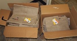 Wrangler Authentic Work Western Shirts, New With Tags, Khaki Colored, Embroidered With Logo, Size Large, Qty 18, And Medium, Qty 12