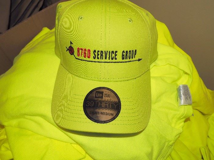 39/30 New Era, Fitted Ballcap In Safety Yellow, Embroidered With Logo, Sm/Med, Qty 23, And Med/Lg, Qty 12, With Safety Yellow Long Sleeve T-Shirts, Large Quantity, Sizes Small - 2XL