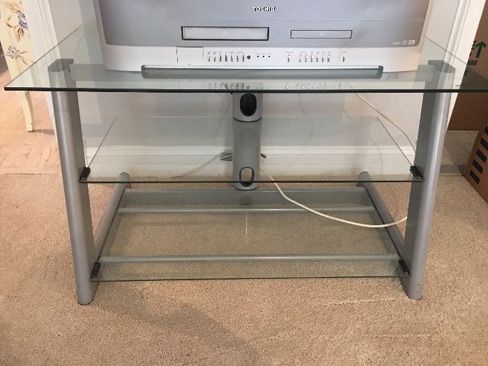 Modern TV stand/table (metal and tempered glass)