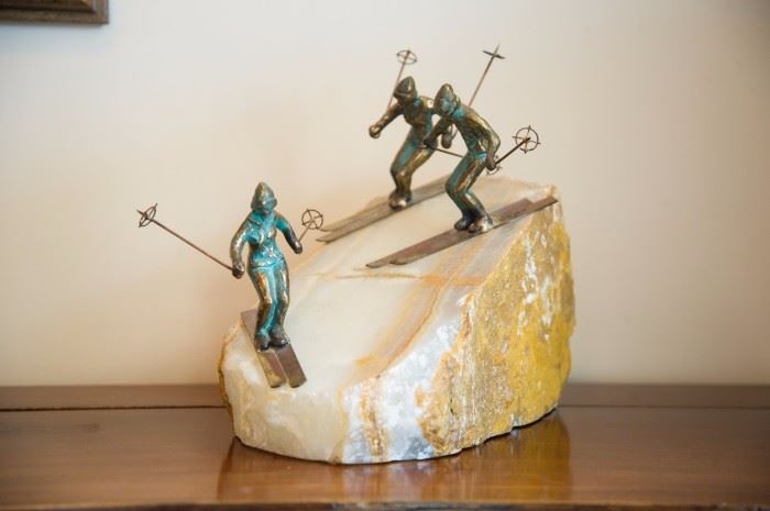 Sculpture Three Skiers by Curtis Jere