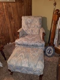Decorative chair with matching ottoman