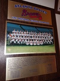 1991 National League Champion baseball plaque. Atlanta Braves. 