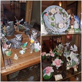 Decorative bird plates and figurines