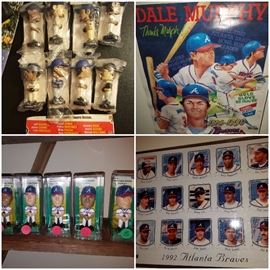 Atlanta Braves collectibles including bobble-heads, 1992 Braves plaque, Dale Murphy poster, and more!