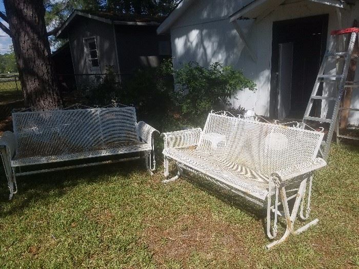 Vintage sofa gliders (yard/porch furniture)
