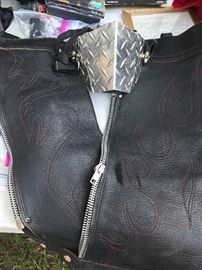 Leg covers and metal face mask 