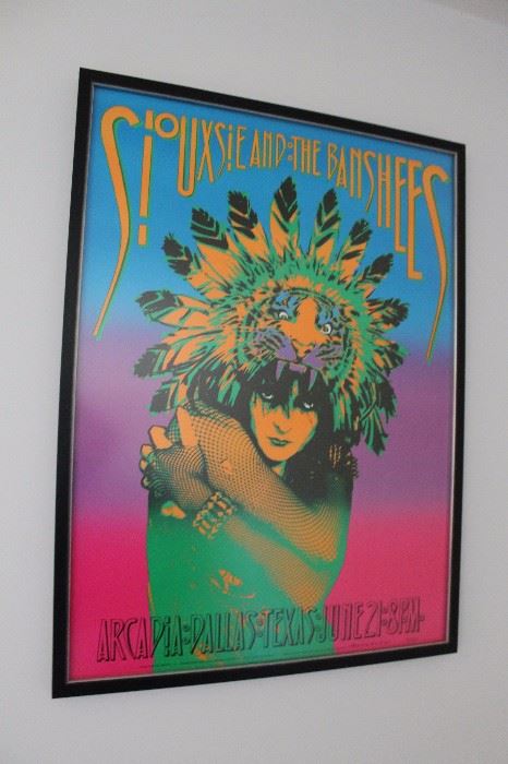 Vintage 1986 Siouxsie and the Banshees tour poster, numbered and signed by Victor Moscoso