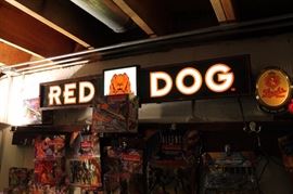 Vintage Red Dog beer light up sign