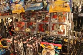 Toys and action figures including Japanese toys, Robotech, Marvel, DC, Space 1999, Vintage Return of the Jedi model kits, Techno Zoids, Star Wars, Micro Machines, Star Trek