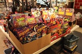 Marvel and DC toys and action figures, X-men, Spiderman, Hulk, Iron Man, Venom