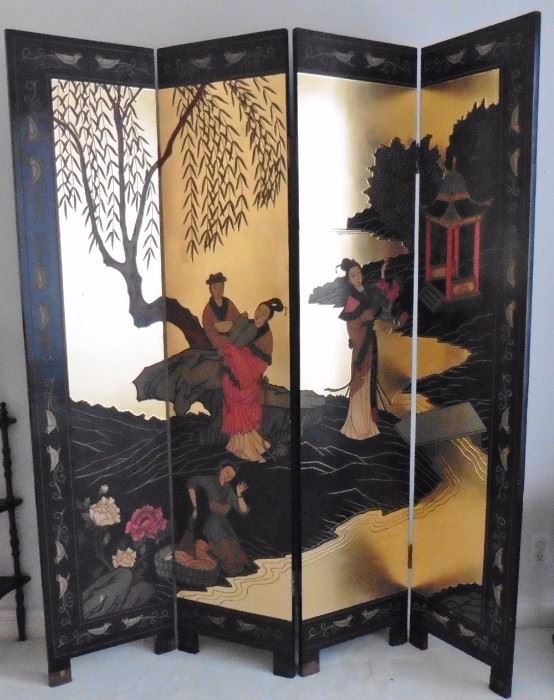 Carved Japanese screen