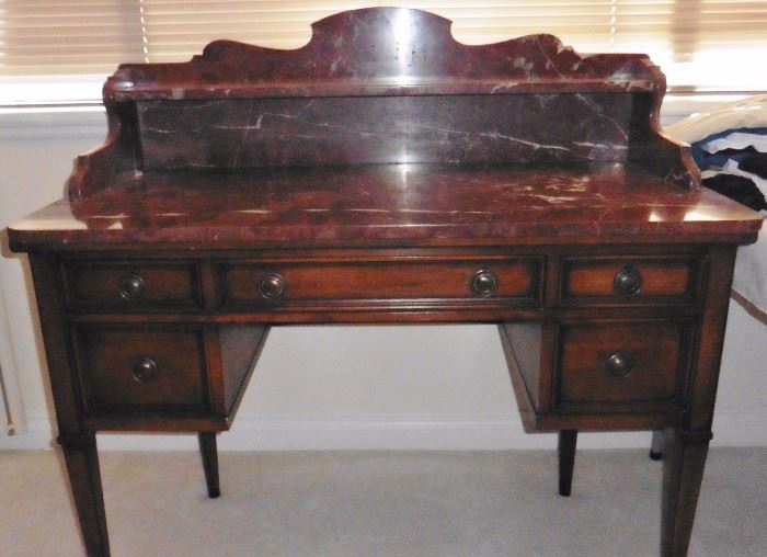 Sligh desk with marble top (marriage)