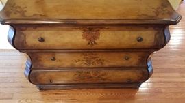 Handpainted 3-Drawer Serpentine Dresser (40" x 19" x 33")