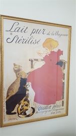 Girl In Red W/Cats French Art Nouveau  Framed Poster (28" x 38")