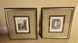 Pair of Framed Art of Cries of London Plates Depicting Country Women, (16" X18")