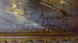 Still Life Painting of Peaches in Gold Frame (31" x 26")