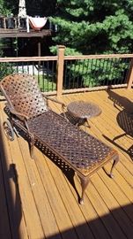 Outdoor Furniture: Bronze Metal Chaise Lounge