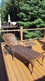 Outdoor Furniture: Bronze Metal Chaise Lounge