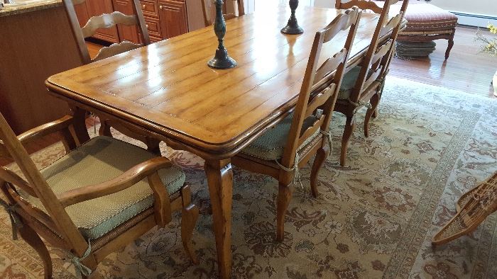 Bausman & Co. French Country Dining Table w/2 (24") Pullout Leaves (42" x 84") Closed