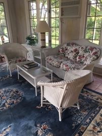 Nicely kept white rattan furniture set (will separate pieces)