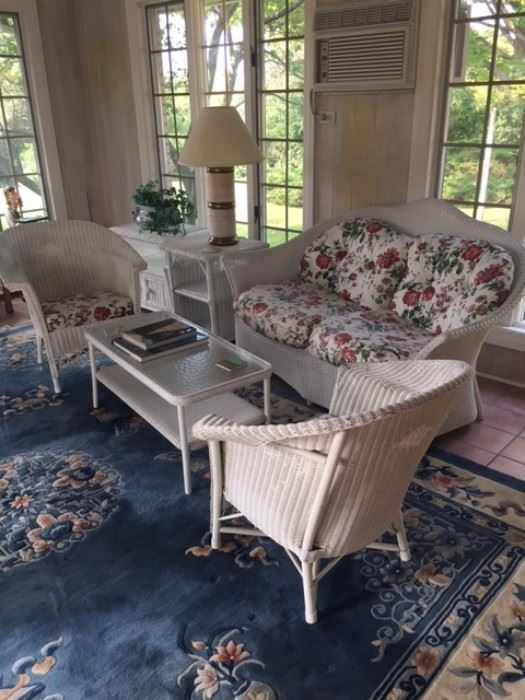 Nicely kept white rattan furniture set (will separate pieces)