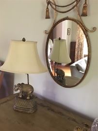 Elephant lamp; mirror