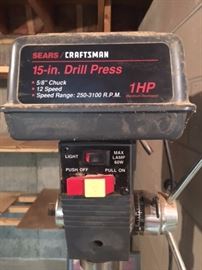 SEARS CRAFTSMAN Floor model15-in Drill Press, 1HP, 12 speed