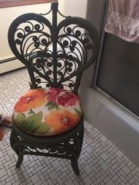 ornate rattan chair, green