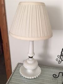 Milk glass lamp