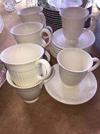 WEDGWOOD Etruria EDME cups and saucers, service for 8