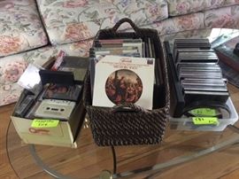 CDs and cassettes