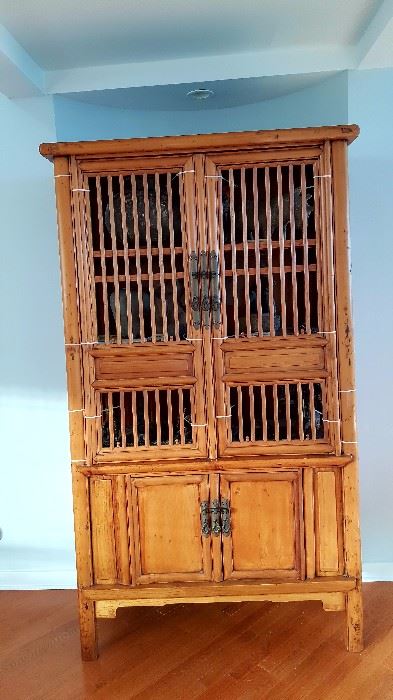 19th C. Tapered Cabinet, bar sides and doors.