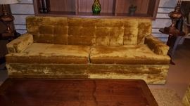 Crushed Faux Velvet Sofa
