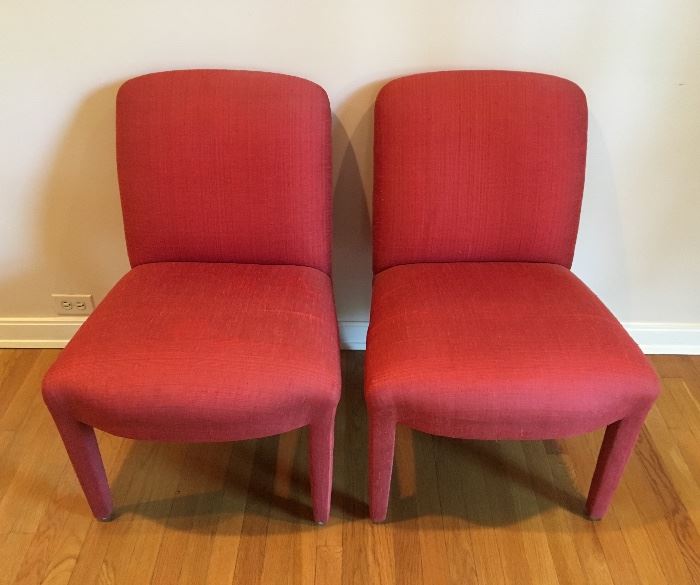 Pair custom parson side chairs