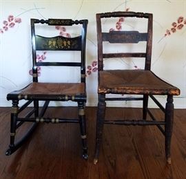 Hitchcock style rocking chair & side chair 