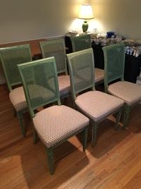 6 caned Ethan Allen Chairs.