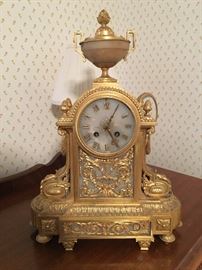 French Gilt Ormolu Clock purchased in 1959 by John McCone, who became director of Central Intelligence under Kennedy. He purchased as a gift for his mother in law. We have a copy of the original receipt. 